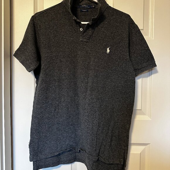 Polo Ralph Lauren Men's Custom Fit Grey Polo Shirt - Picture 1 of 2